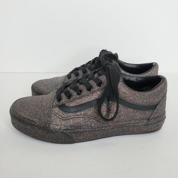 VANS Authentic Rainbow Glitter Black Sparkle Low Top Skate Shoes W 7.5/M 6 - Picture 5 of 11